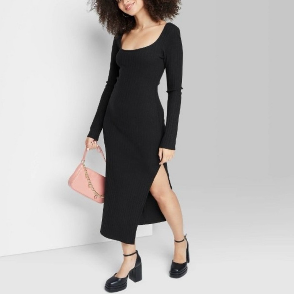 Elegant Black Long Sleeve Dress